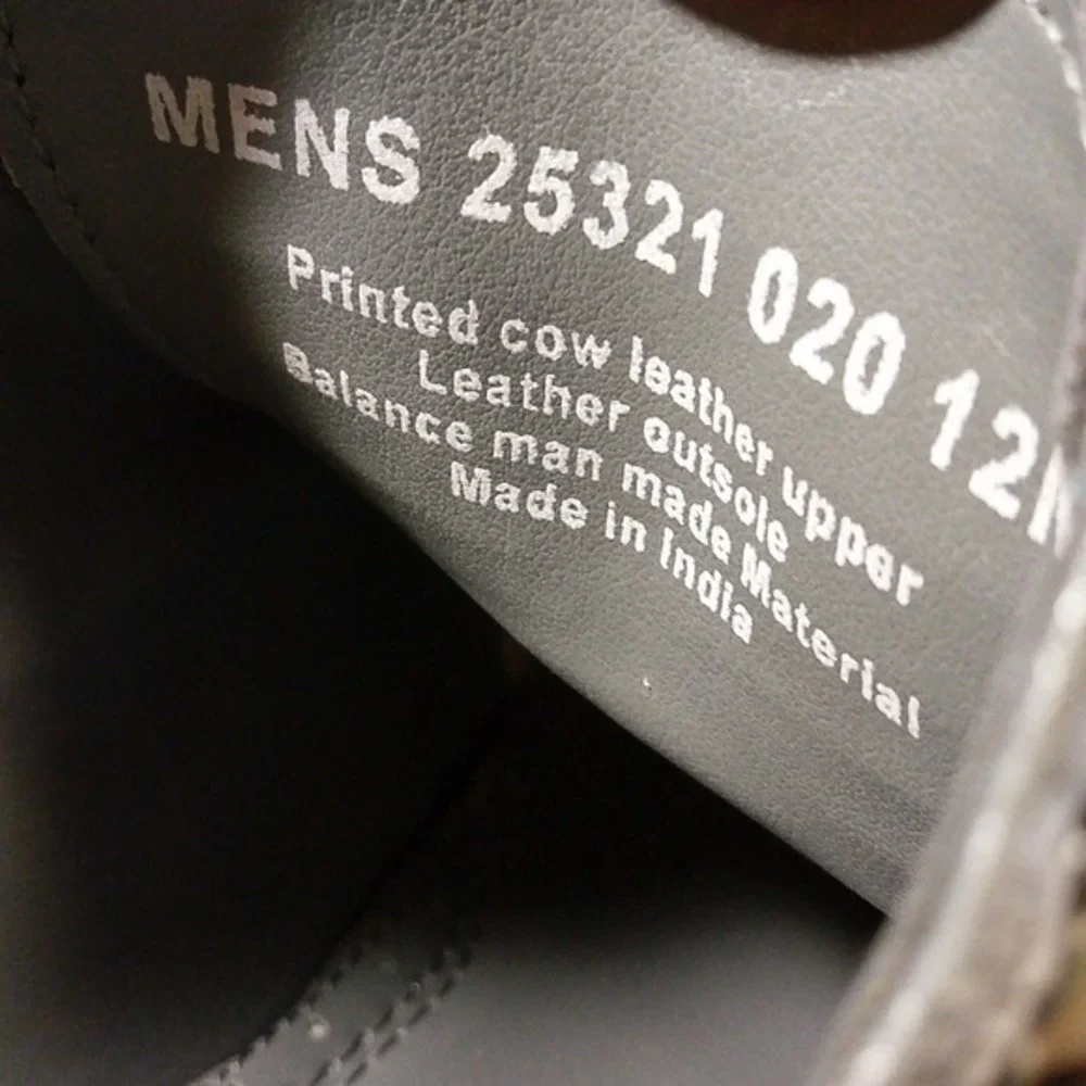 Stacy Adams‎ Mens Grey Crocodile Print Leather Derby Shoes Size 12M